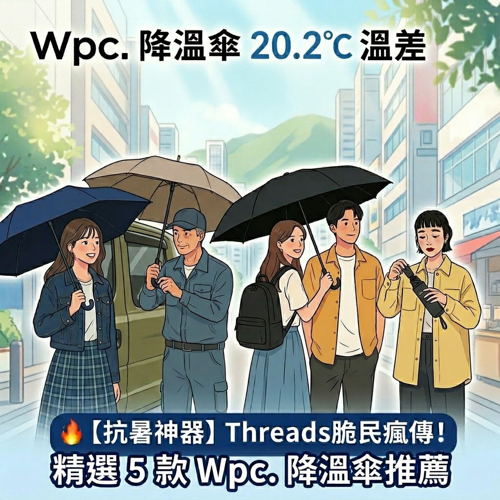 🍉【抗暑神器】Threads脆民瘋傳！精選5款Wpc.降溫傘推薦：激降20.2℃ 降溫遮陽黑科技，夏天出門再也不怕融化！