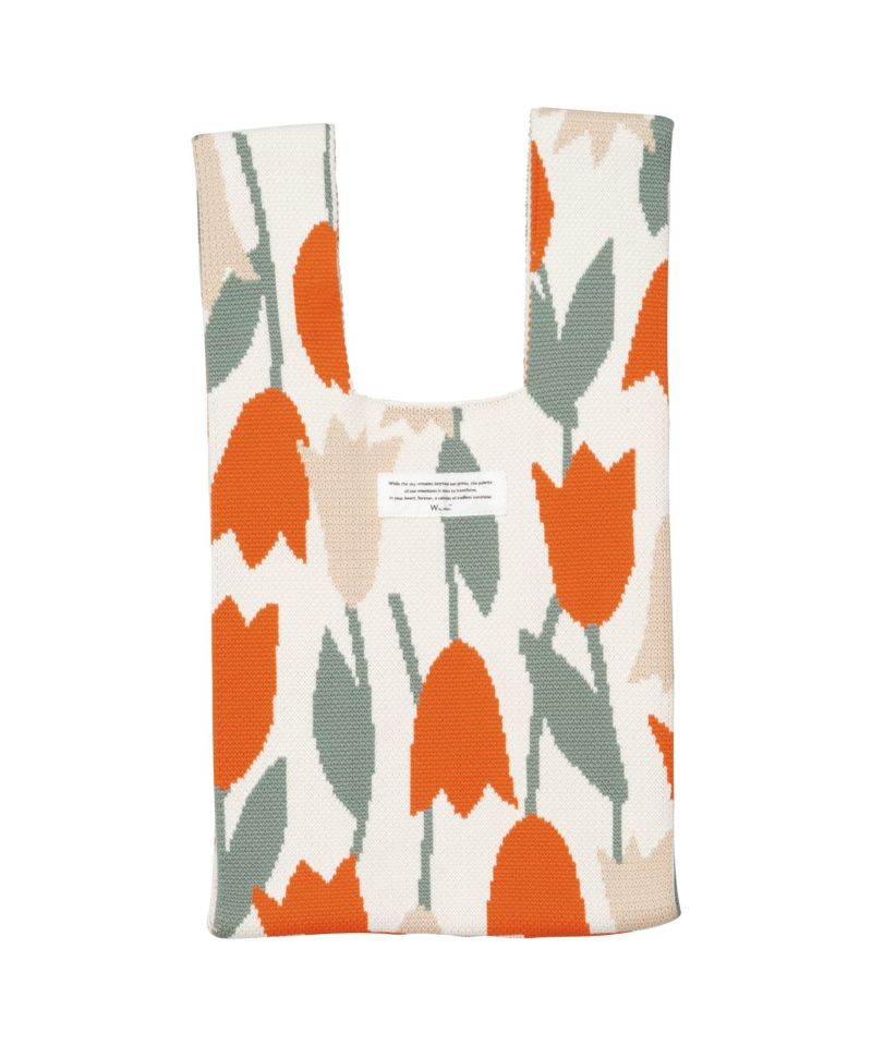 Wpc. Patterns Stylish Knit Tote Bag | Flexible Large Capacity, Nordic-Inspired Colorful Patterns, Machine Washable (120g)