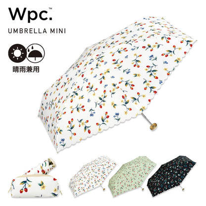 MINI UMBRELLA 草莓花園復古迷你摺疊傘｜五節輕巧結構．精緻金屬傘柄．晴雨兩用隨身傘 (220g)