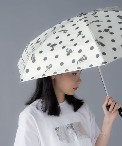 沖昌之 X Wpc. 貓貓波點摺疊傘｜100%遮光．可愛貓貓圖案．送禮佳品 (190g)