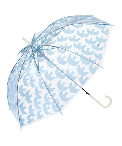 Transparent long umbrella with flowers