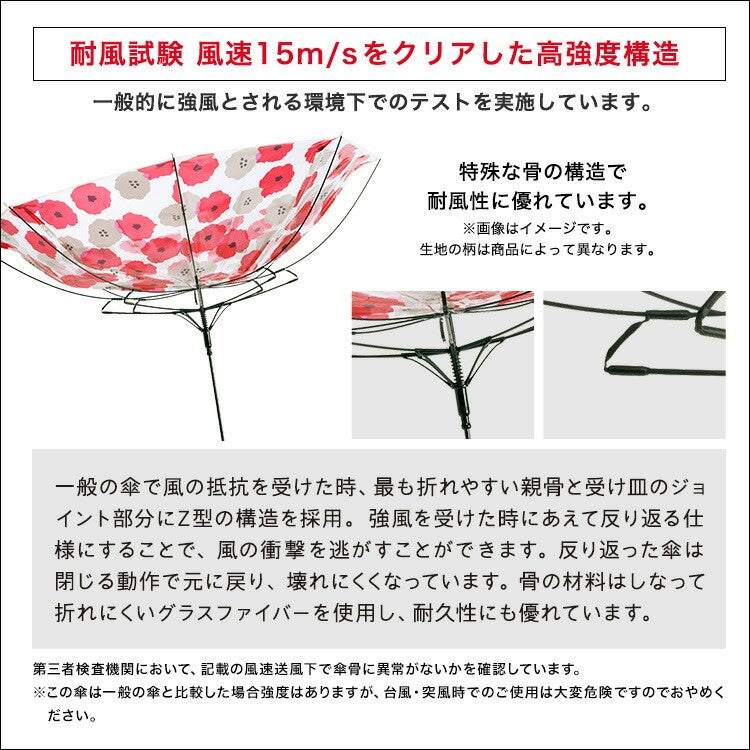 Transparent long umbrella with flowers