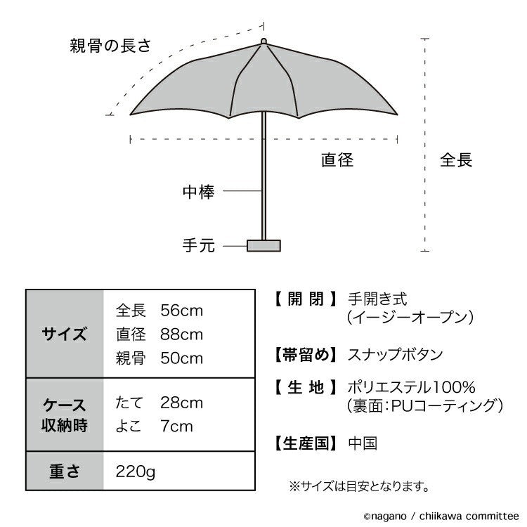 Chiikawa x WPC 迷你絲帶折傘