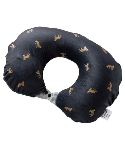 Wpc. Patterns Press-Type No-Blow Travel Neck Pillow | Removable and Washable Cover, Colorful Prints, Compact and Easy to Store (130g)